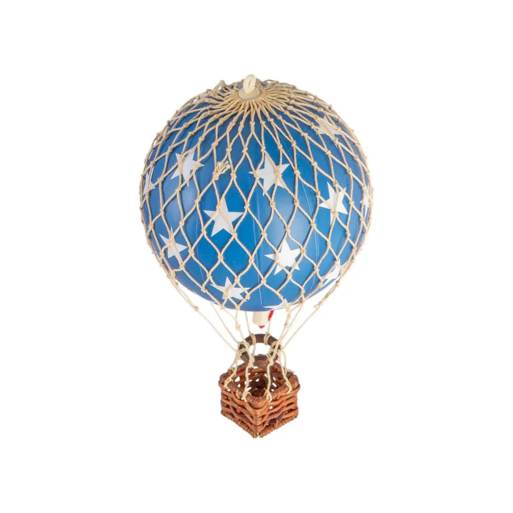 Authentic Models Floating The Skies. Blue Stars - Hot Air Balloon Hanging Decor - 13cm