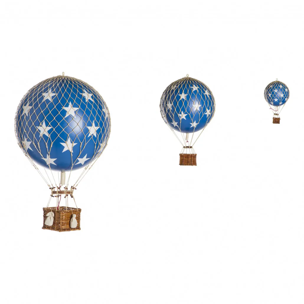 Authentic Models Floating The Skies. Blue Stars - Hot Air Balloon Hanging Decor - 13cm