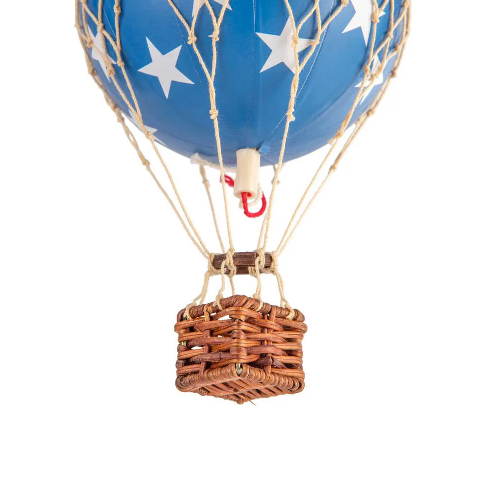 Authentic Models Floating The Skies. Blue Stars - Hot Air Balloon Hanging Decor - 13cm