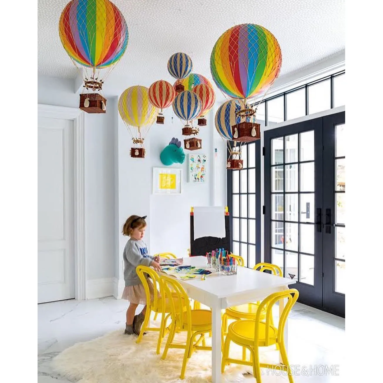Authentic Models Floating The Skies. Blue Stars - Hot Air Balloon Hanging Decor - 13cm