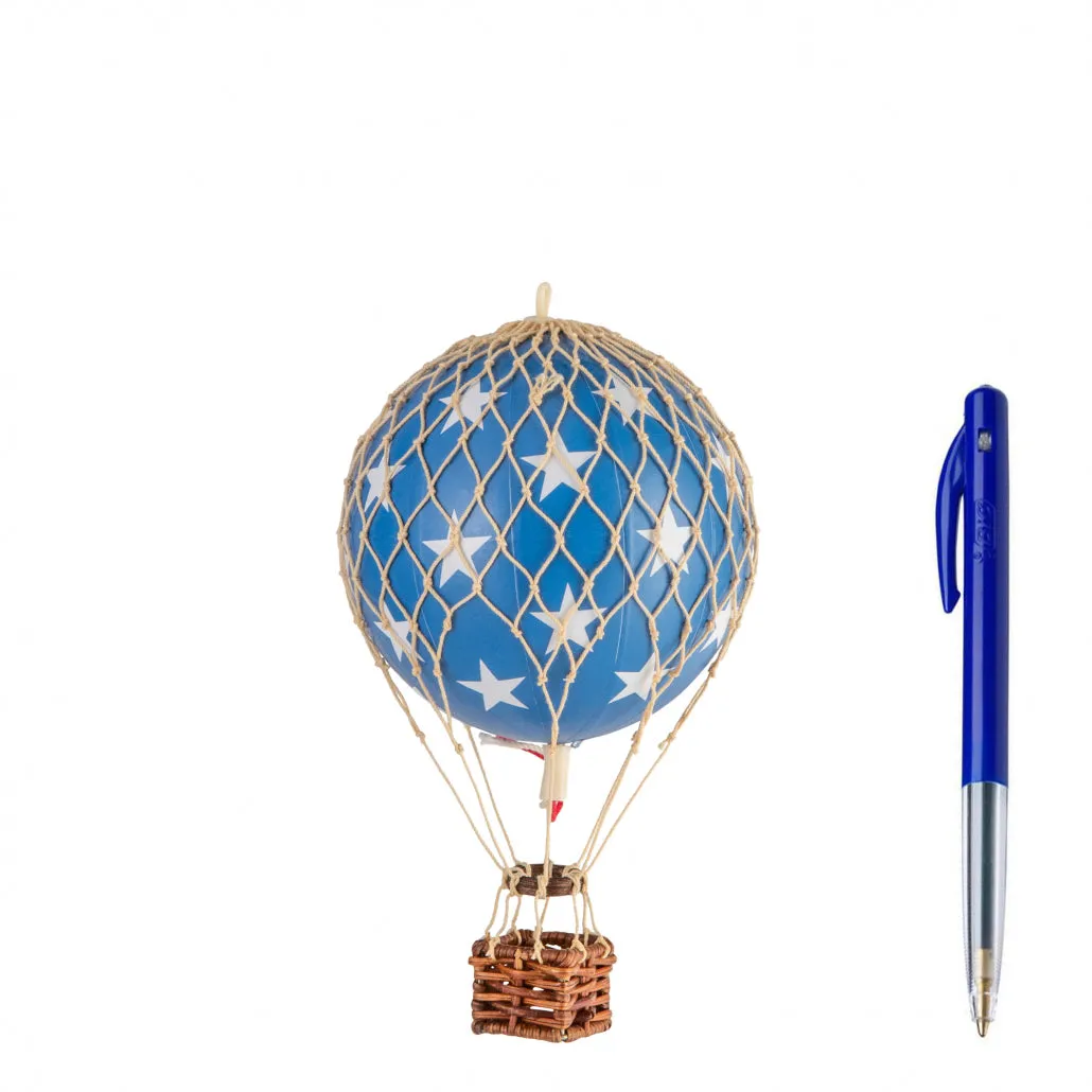 Authentic Models Floating The Skies. Blue Stars - Hot Air Balloon Hanging Decor - 13cm