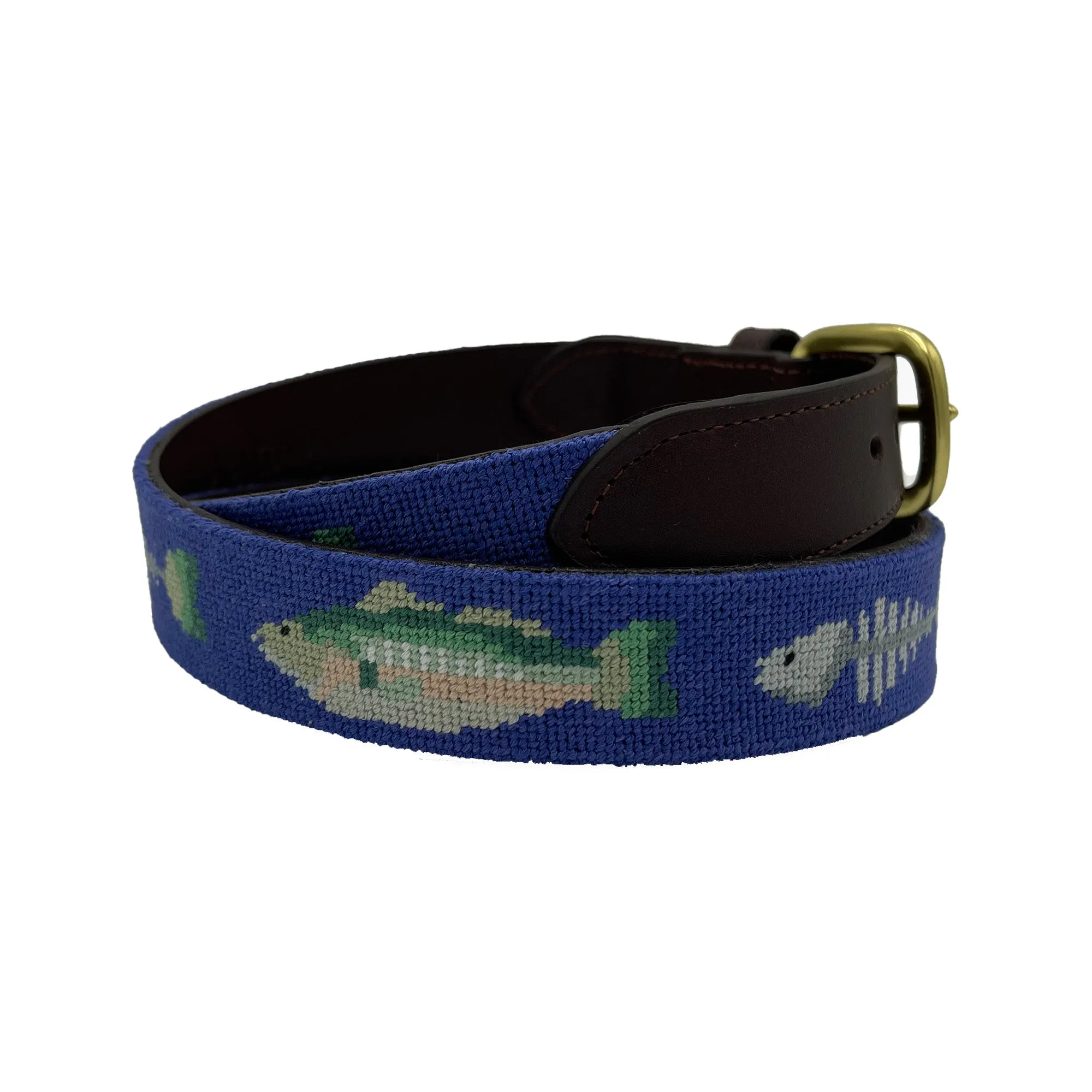 Bonefish Fishing Needlepoint Belt