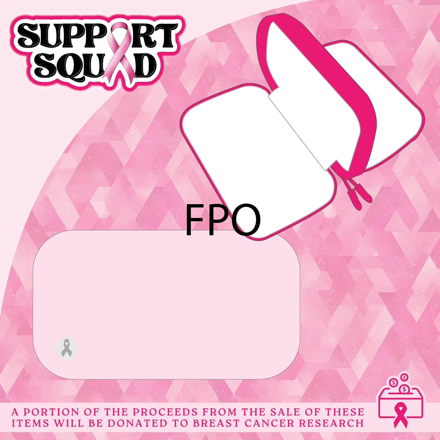 Breast Cancer Awareness Pink Support Squad Assortment Floor Display - 50 Pieces Per Retail Ready Display 88609