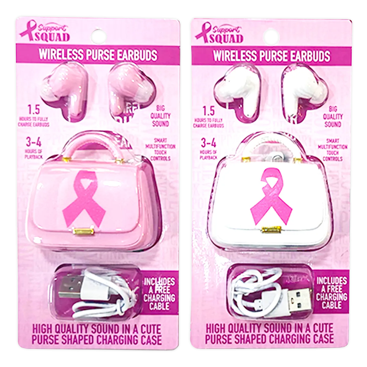 Breast Cancer Awareness Pink Support Squad Assortment Floor Display - 64 Pieces Per Retail Ready Display 88590