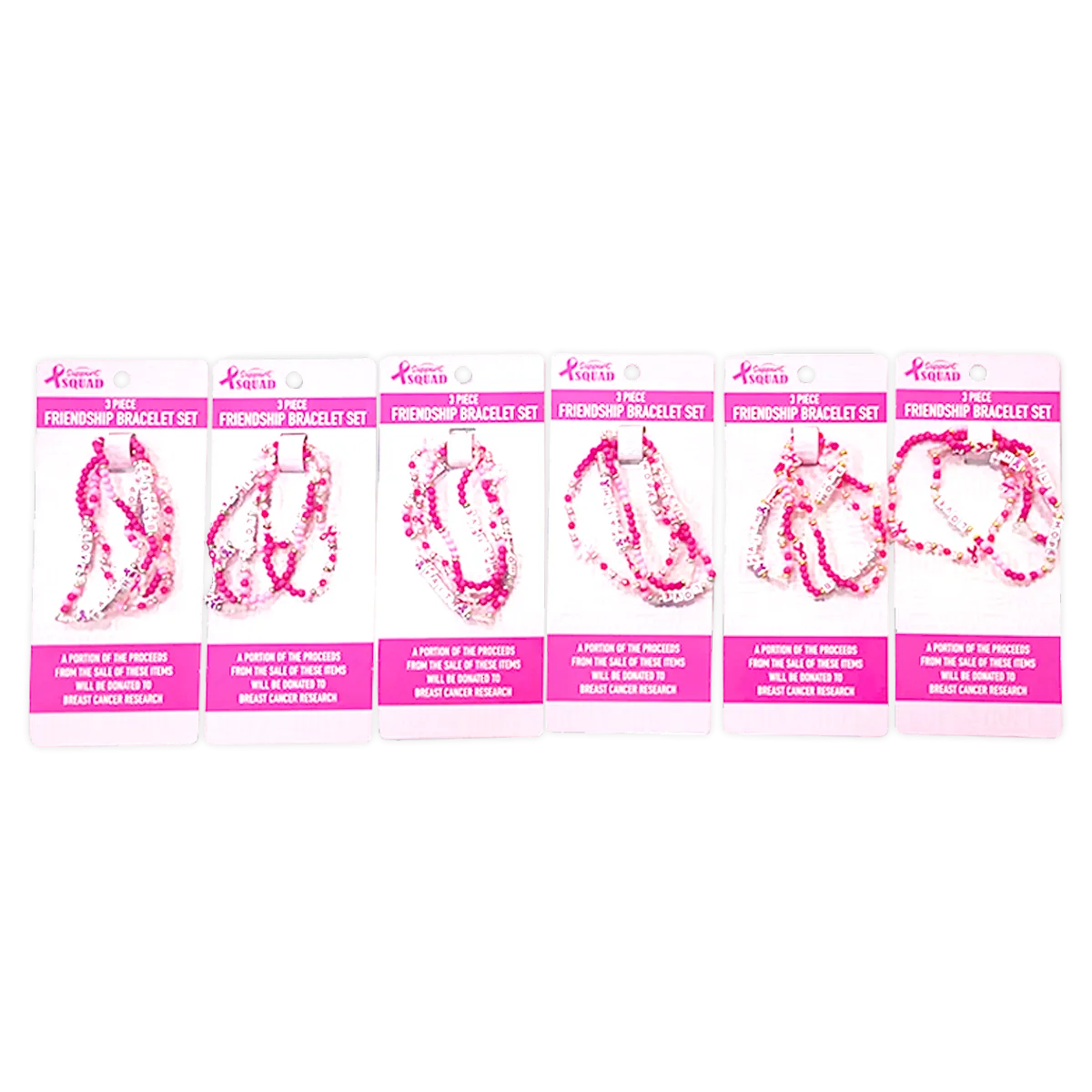 Breast Cancer Awareness Pink Support Squad Assortment Floor Display - 64 Pieces Per Retail Ready Display 88590