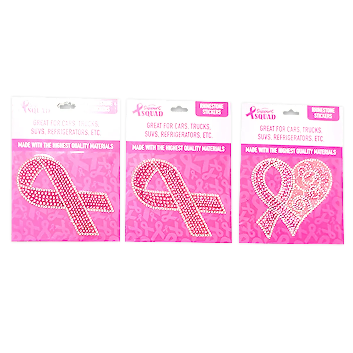 Breast Cancer Awareness Pink Support Squad Assortment Floor Display - 64 Pieces Per Retail Ready Display 88590