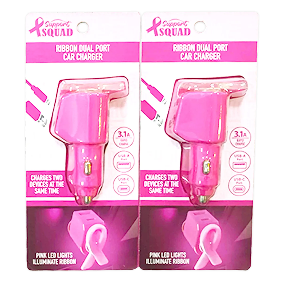 Breast Cancer Awareness Pink Support Squad Assortment Floor Display - 64 Pieces Per Retail Ready Display 88590