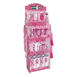 Breast Cancer Awareness Pink Support Squad Assortment Floor Display - 68 Pieces Per Retail Ready Display 88607