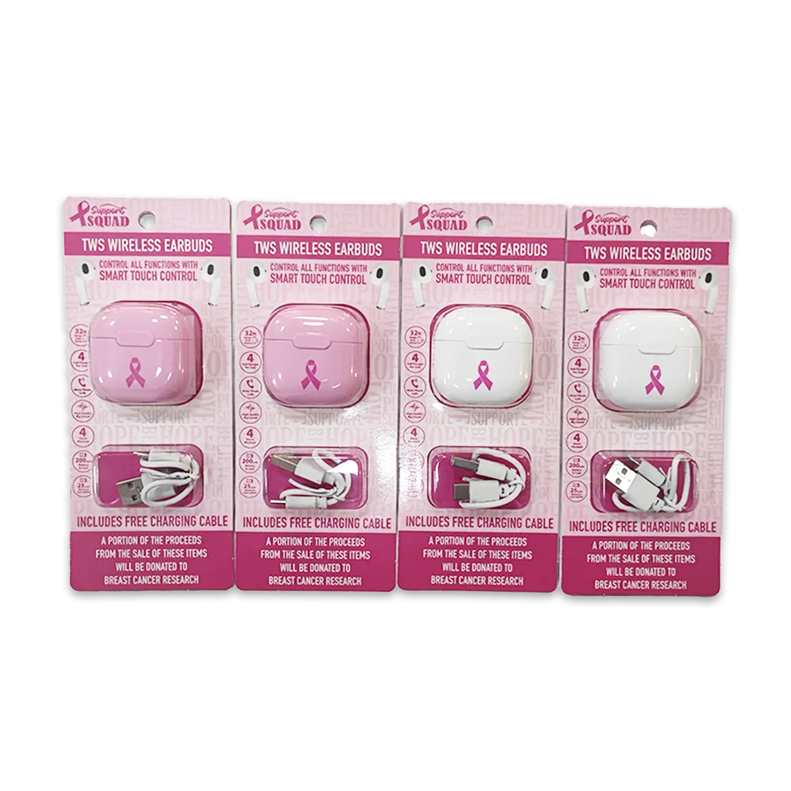 Breast Cancer Awareness Pink Support Squad Assortment Floor Display - 89 Pieces Per Retail Ready Display 88560
