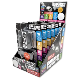 Car Door Light Projector with Assorted Designs - 6 Pieces Per Retail Ready Display 23694