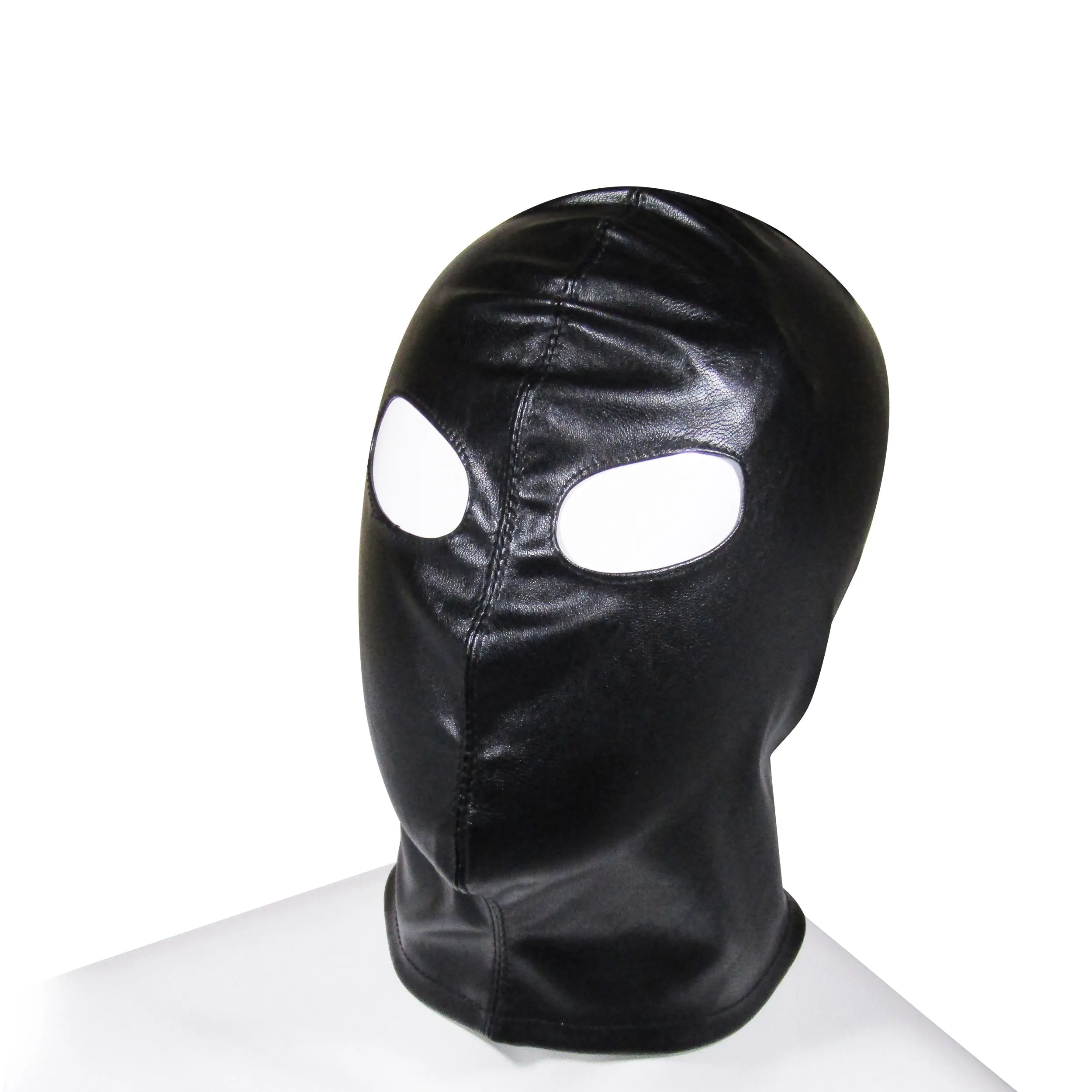 Fetish Pleasure Play Black Open Eye Confine Hood