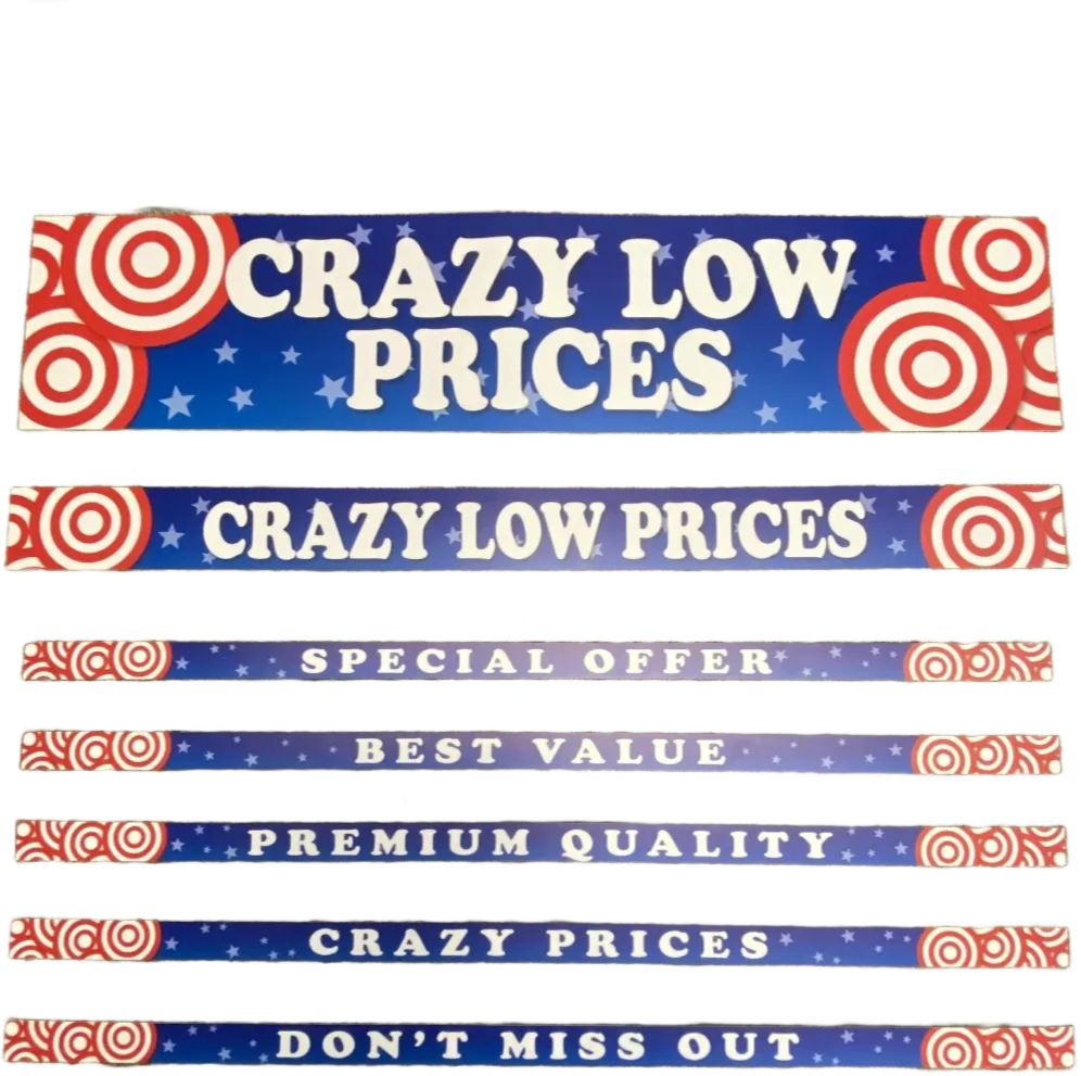 Merchandising Fixture - 3' Merchandising 7 Sign Set 974630