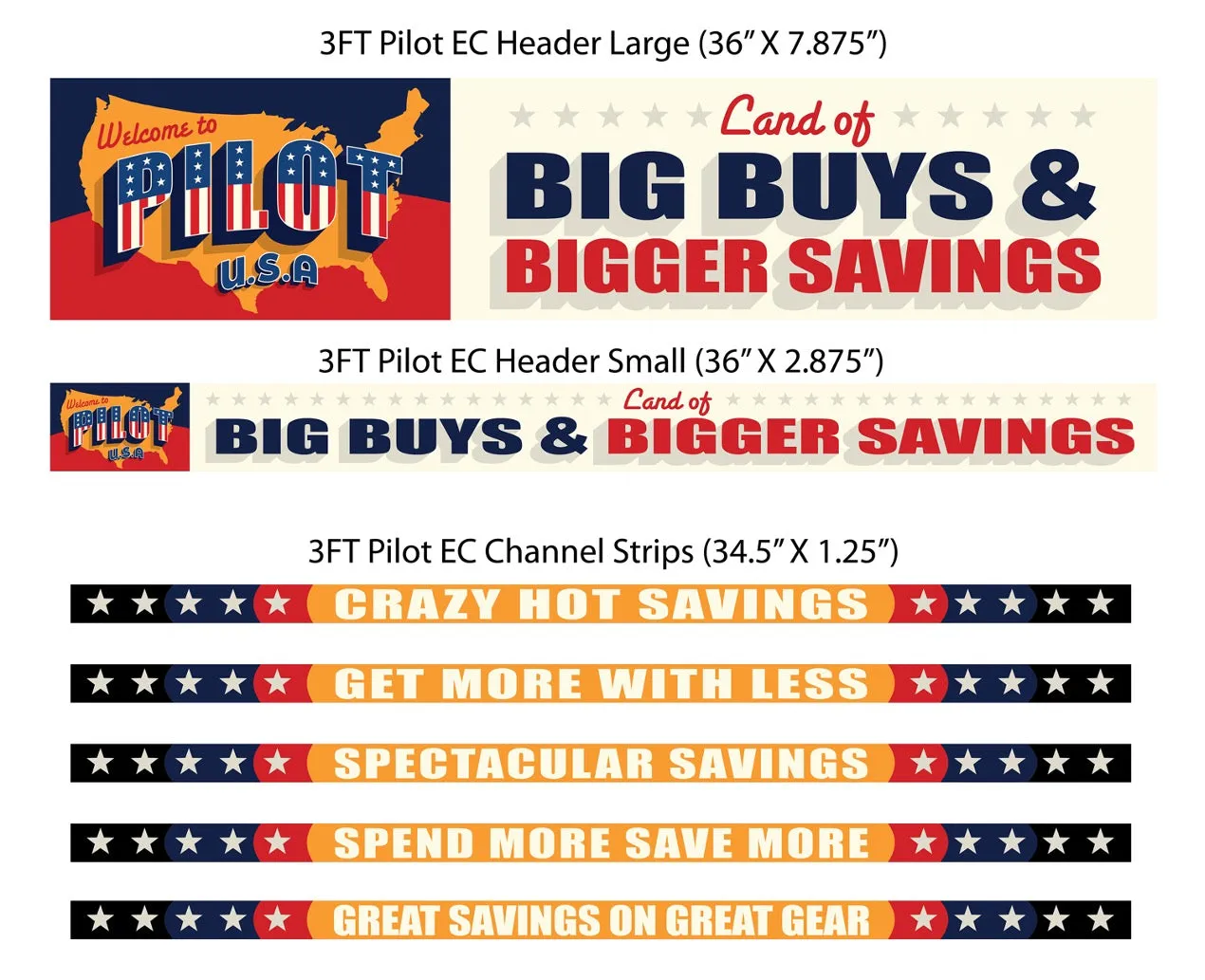 Merchandising Fixture - 3' Merchandising 7 Sign Set 975840