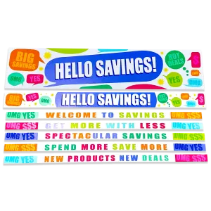Merchandising Fixture - 3' Merchandising 7 Sign Set 977260