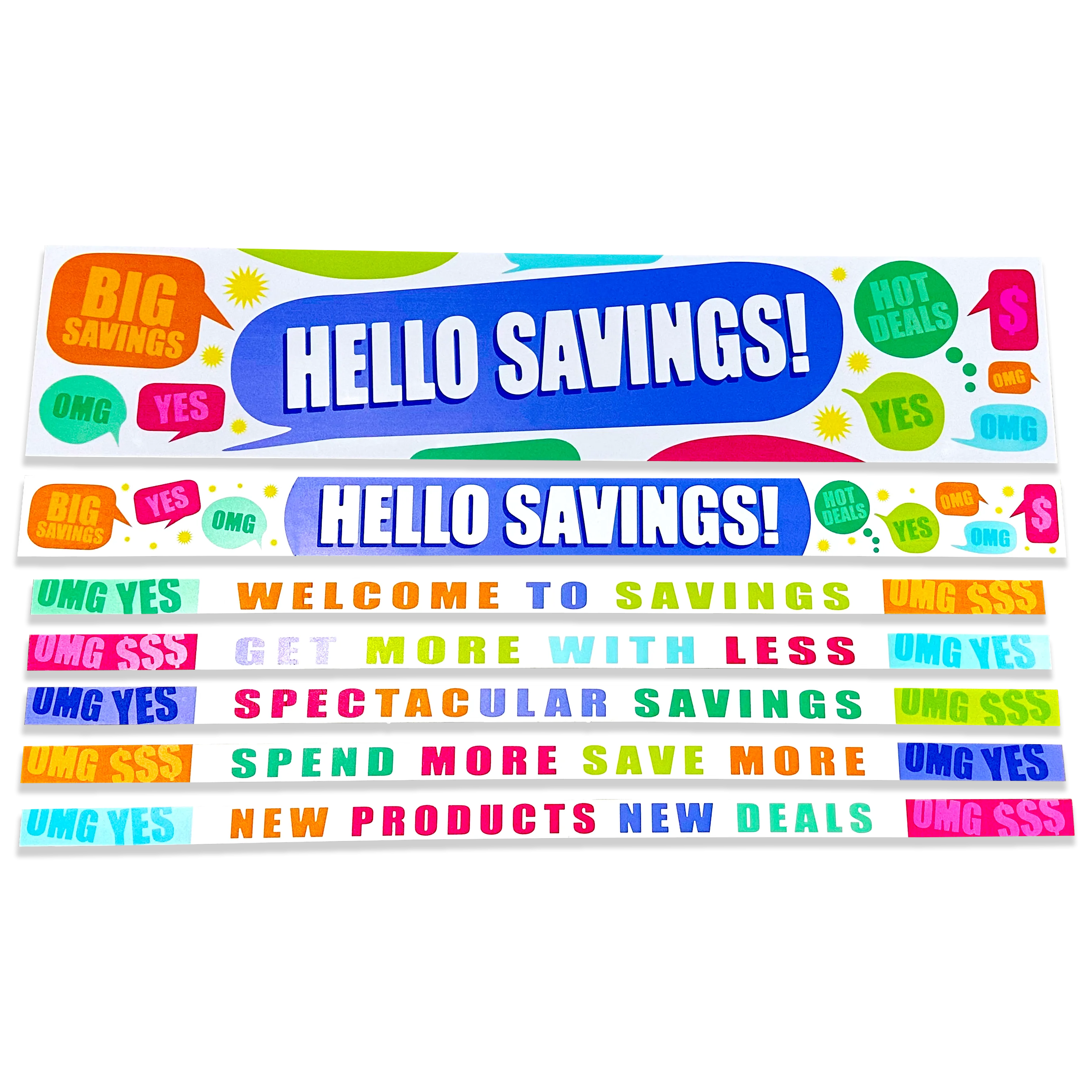 Merchandising Fixture - 3' Merchandising 7 Sign Set 977260