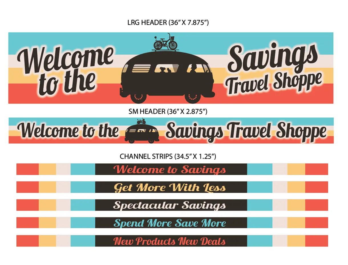 Merchandising Fixture - 3' Merchandising 7 Sign Set 977440