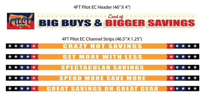 Merchandising Fixture - 4' Merchandising 6 Sign Set 975850