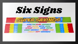 Merchandising Fixture - 4' Merchandising 6 Sign Set 975890
