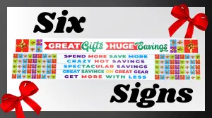 Merchandising Fixture - 4' Merchandising 6 Sign Set 976050