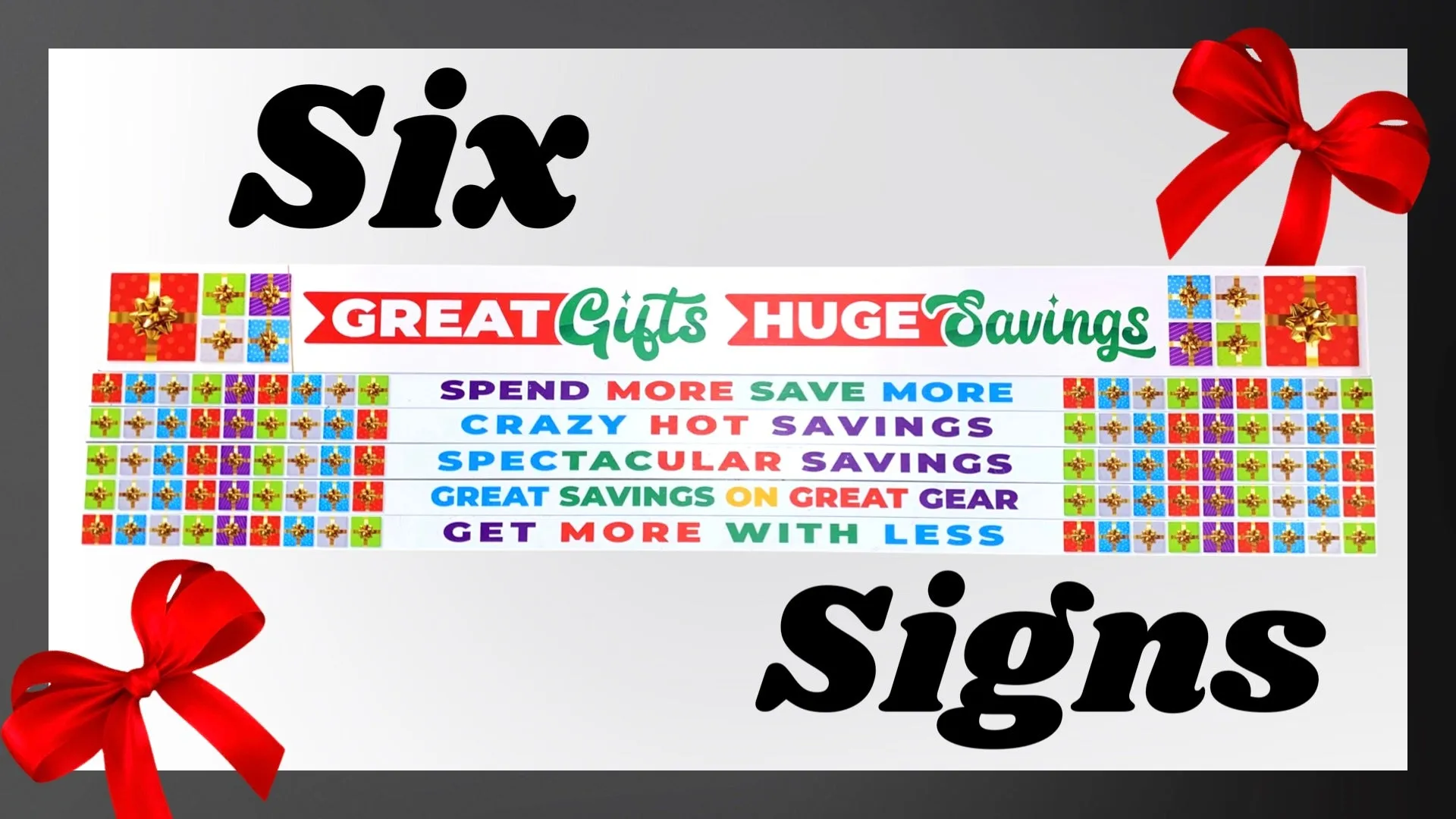 Merchandising Fixture - 4' Merchandising 6 Sign Set 976050