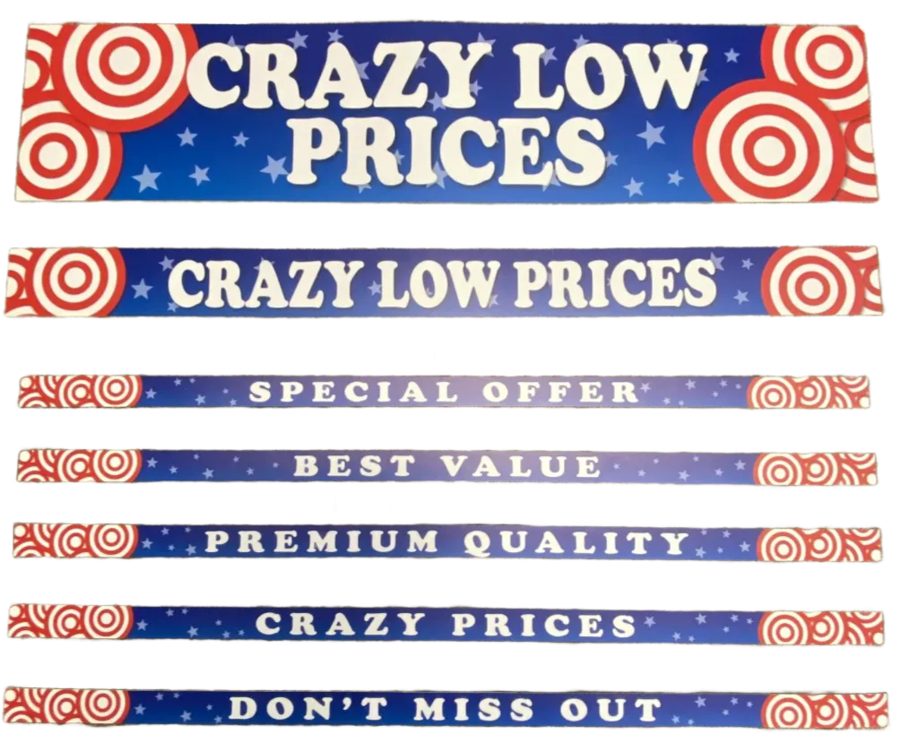 Merchandising Fixture - 4' Merchandising 7 Sign Set 974640