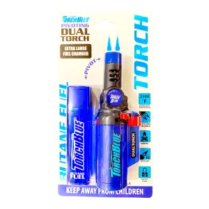 Pivot Head Dual Torch Lighter with Butane Refill Blister Pack - 12 Sets Per Pack 41535