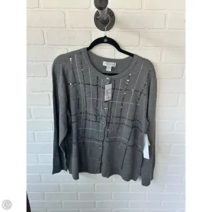 Sweater Cardigan By Christopher And Banks In Grey, Size: Xlp
