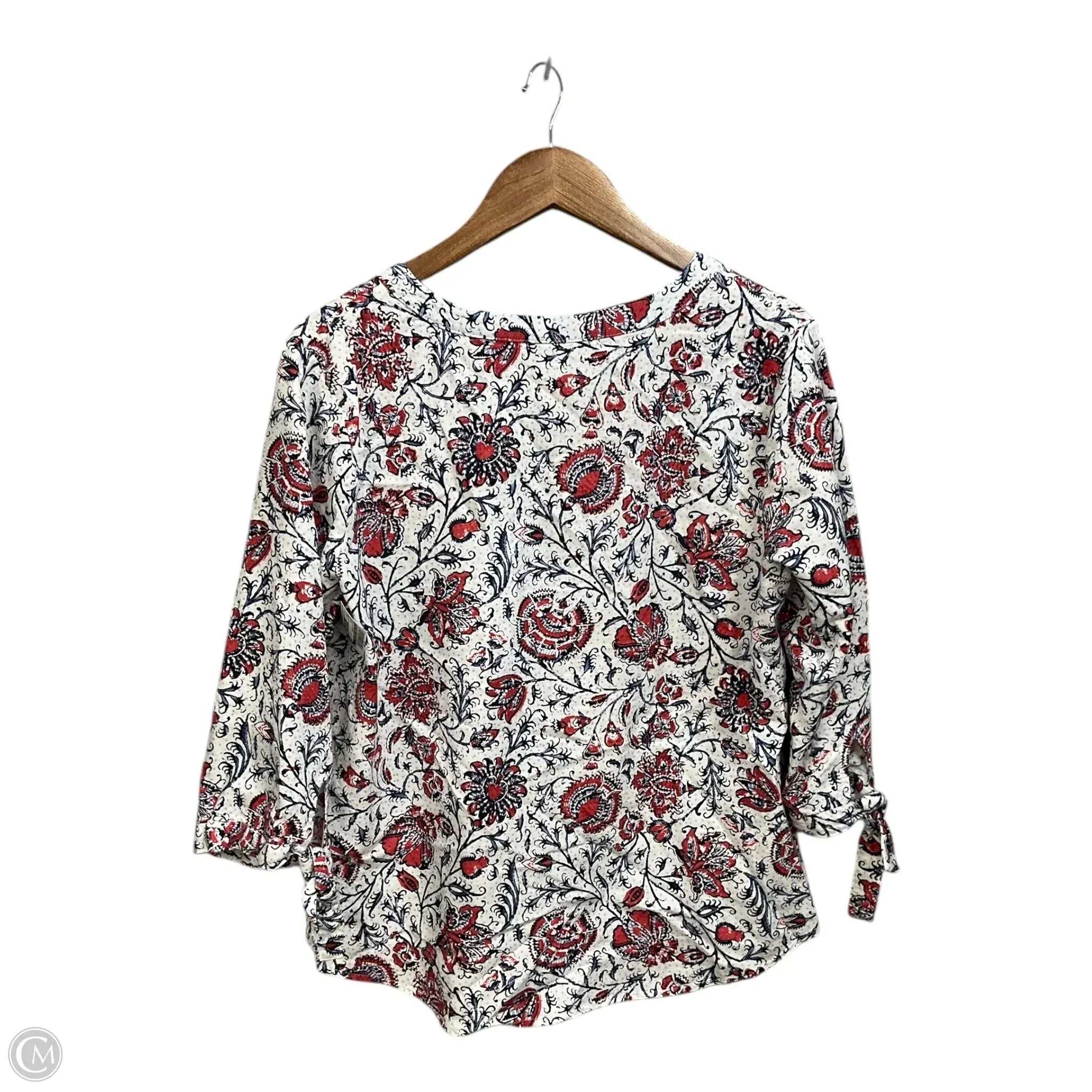 Top 3/4 Sleeve By Christopher And Banks In White, Size: M