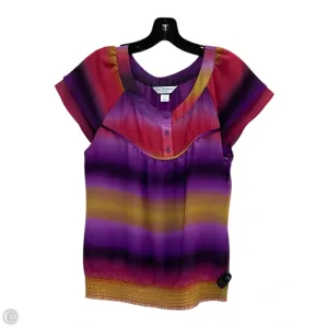 Top Short Sleeve By Christopher And Banks In Purple & Red, Size: Sp