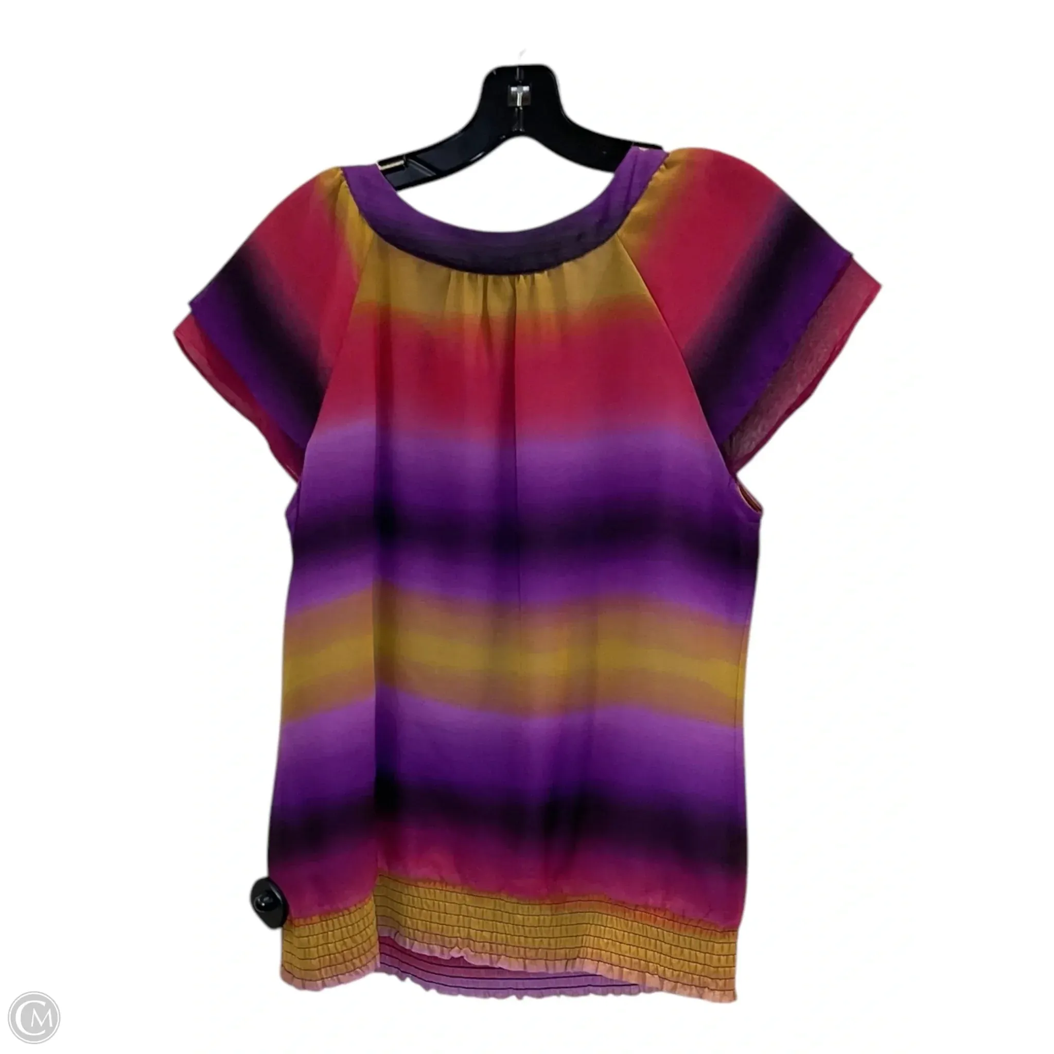 Top Short Sleeve By Christopher And Banks In Purple & Red, Size: Sp