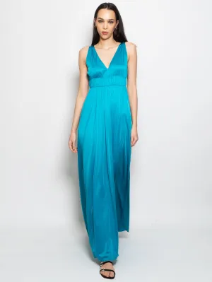 Turquoise Empire Style Long Dress