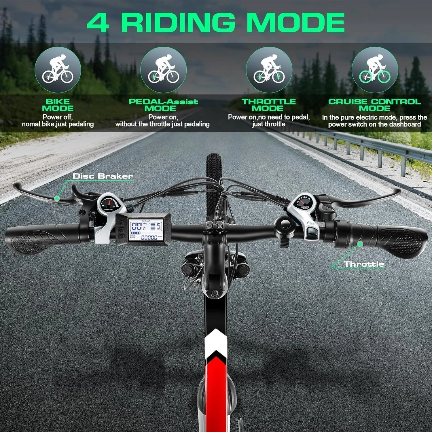 VIVI M026SHUL Electric Bike Hardtail Commuter Electric Mountain Bike UL2849 Certified