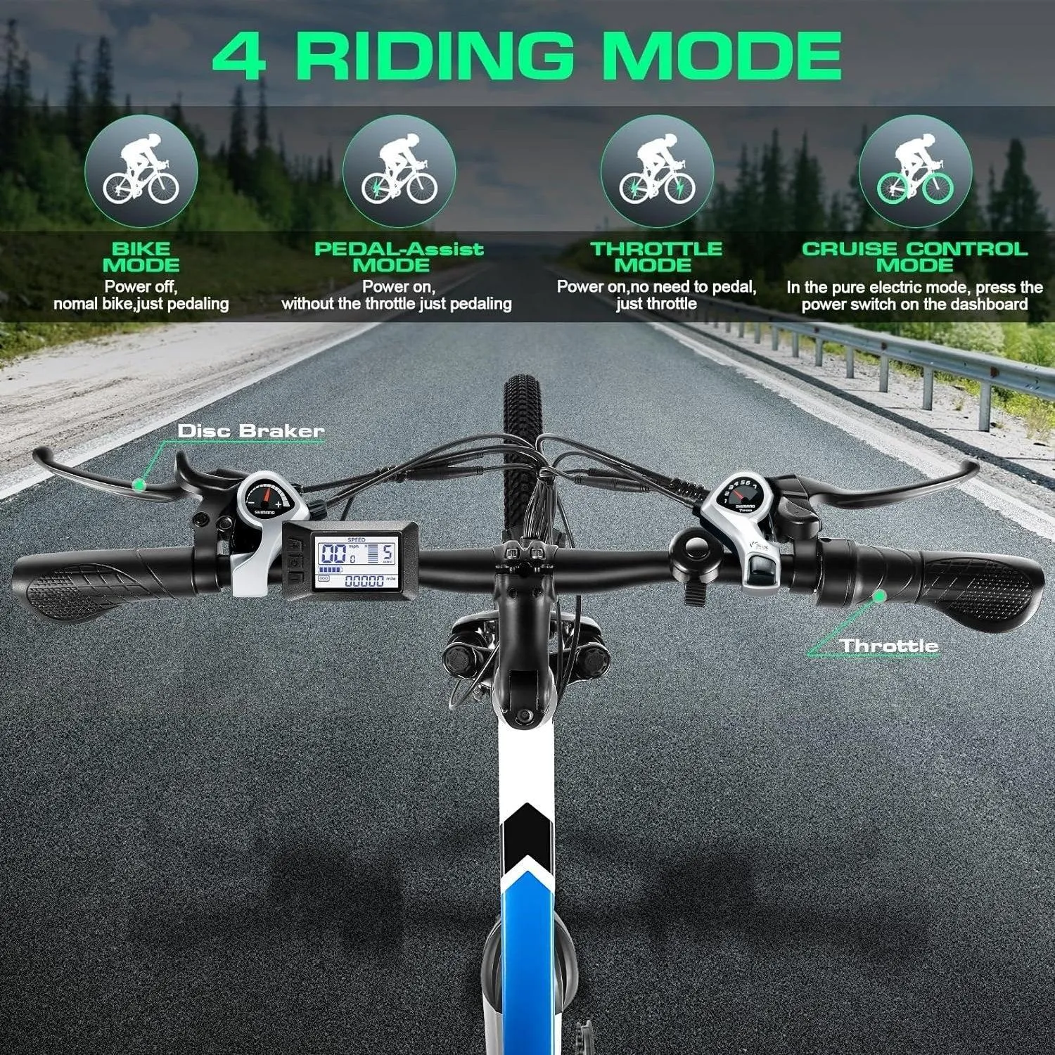 VIVI M026SHUL Electric Bike Hardtail Commuter Electric Mountain Bike UL2849 Certified