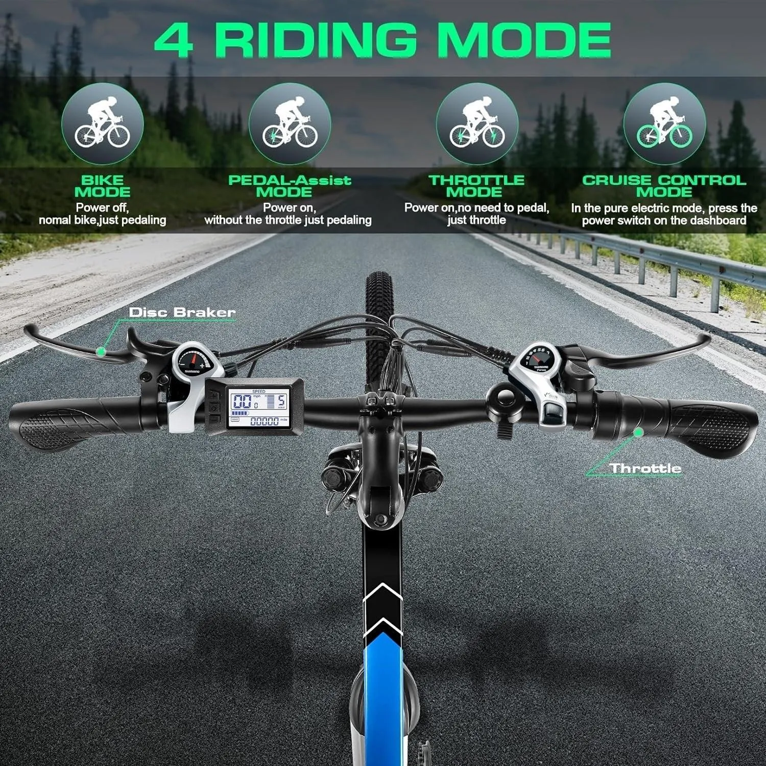 VIVI M026SHUL Electric Bike Hardtail Commuter Electric Mountain Bike UL2849 Certified