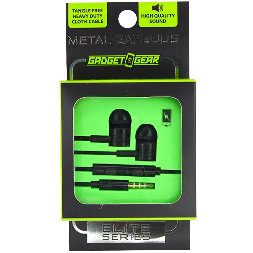 Wired Earbuds Metal With Mic  - 2 Pieces Per Pack 21206